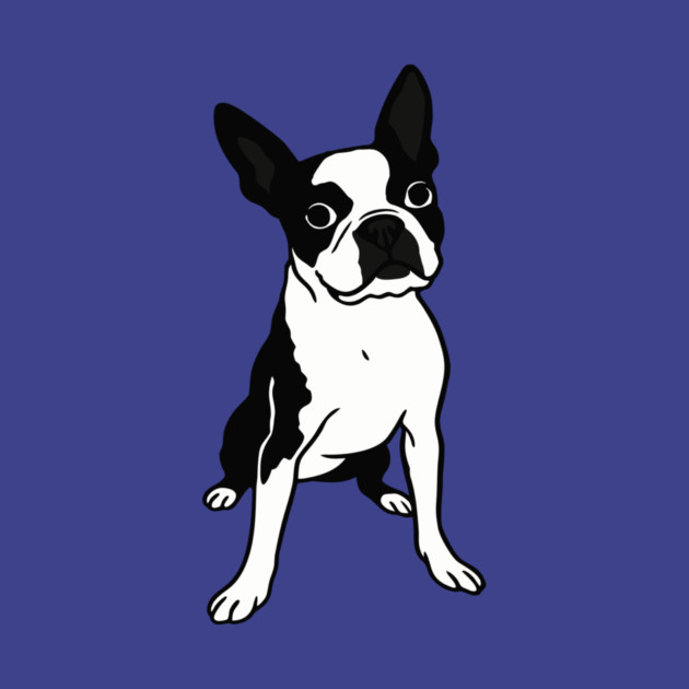 Boston Terrier Dog Illustration – Bold Black and White Pup Design by DonWillisJrArt