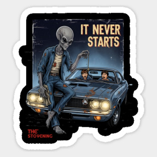 Horror Tropes - when the car wont start. Sticker