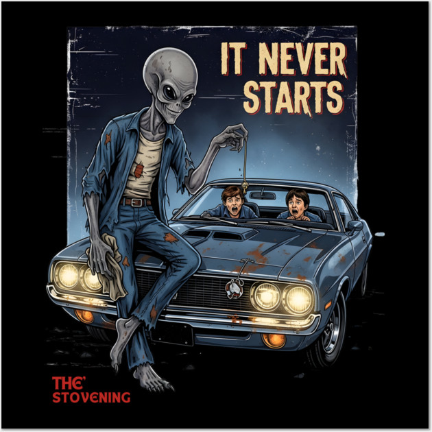 Horror Tropes - when the car wont start. Wall Art by Randy 's Store