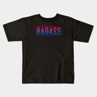 Bisexual Pride Badass Distressed Bi Pride Kids T-Shirt