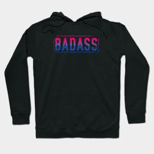 Bisexual Pride Badass Distressed Bi Pride Hoodie