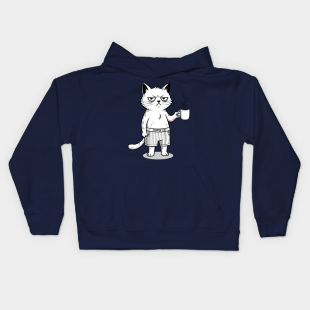 Coffee Cat Kids Hoodie by enrynz