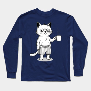 Coffee Cat Long Sleeve T-Shirt