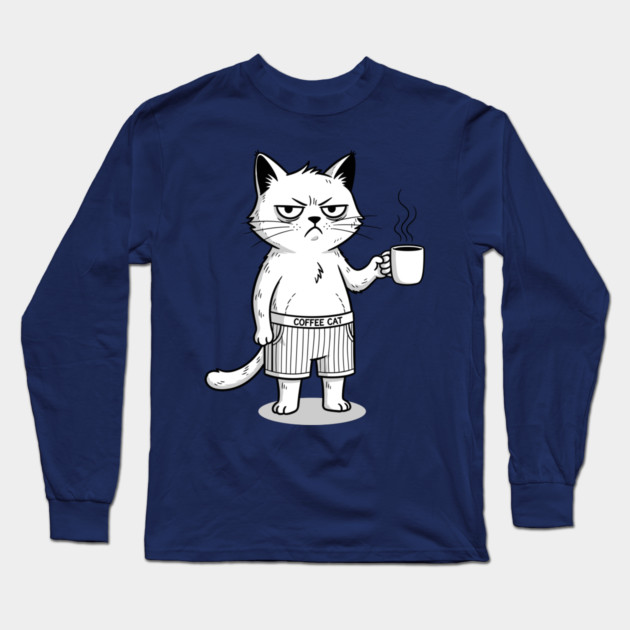 Coffee Cat Long Sleeve T-Shirt by enrynz
