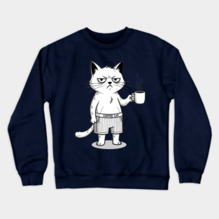 Coffee Cat Crewneck Sweatshirt