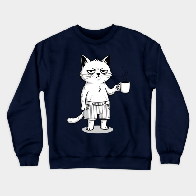 Coffee Cat Crewneck Sweatshirt by enrynz