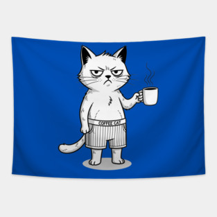 Coffee Cat Tapestry