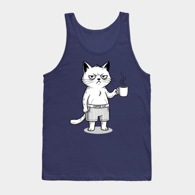 Coffee Cat Tank Top by enrynz
