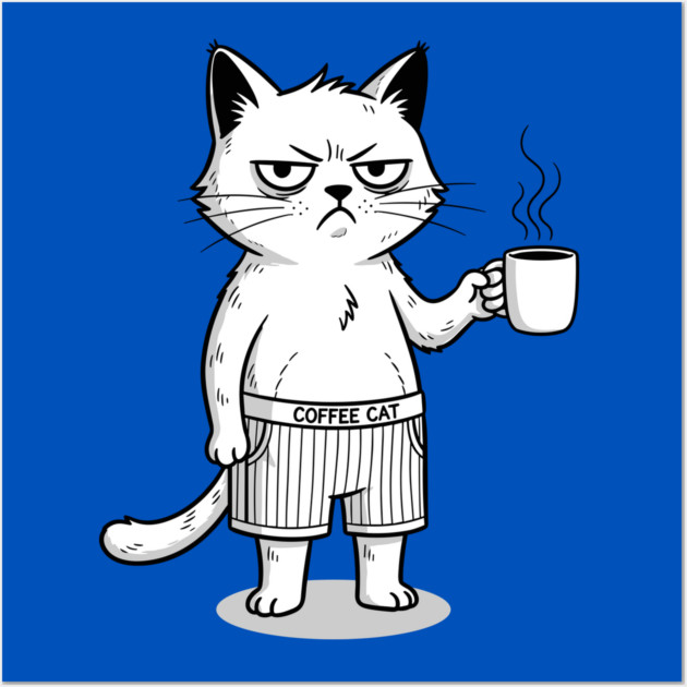 Coffee Cat Wall Art by Digironin