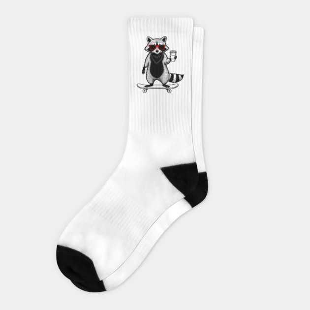 Rad Raccoon Skater Socks by enrynz