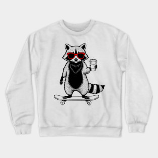 Rad Raccoon Skater Crewneck Sweatshirt