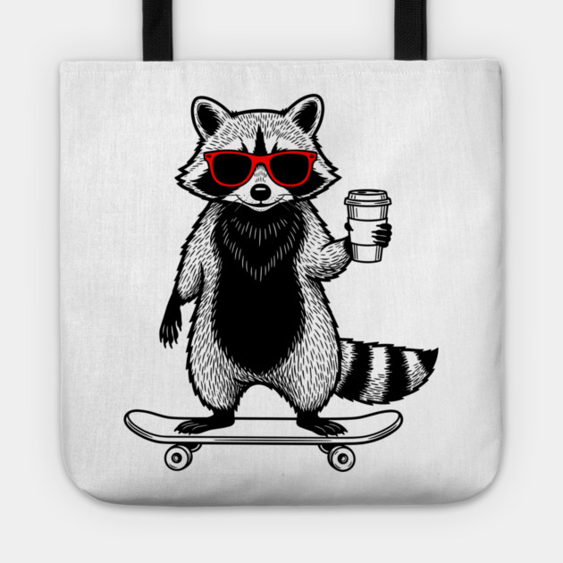 Rad Raccoon Skater Tote by enrynz