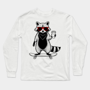 Rad Raccoon Skater Long Sleeve T-Shirt