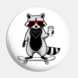 Rad Raccoon Skater Pin