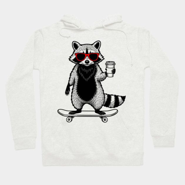 Rad Raccoon Skater Hoodie by enrynz