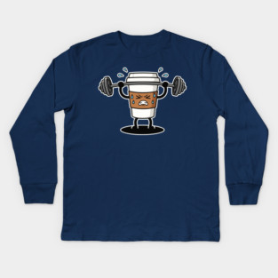 Sweaty Coffee Cup Kids Long Sleeve T-Shirt