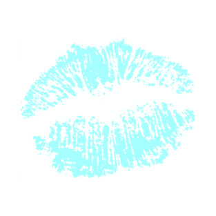 Kiss Smooch Lips Teal T-Shirt