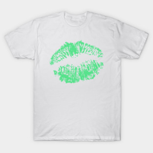 Kiss Smooch Lips Mint T-Shirt