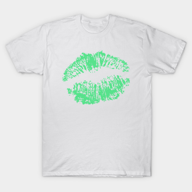 Kiss Smooch Lips Mint T-Shirt by joshuamusicant