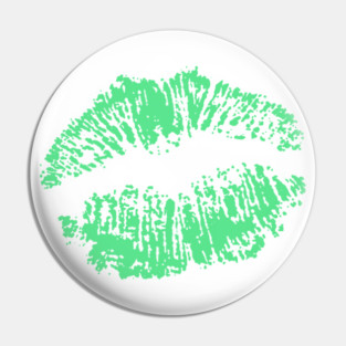 Kiss Smooch Lips Mint Pin