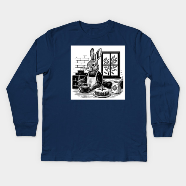 Baking Bunny Kids Long Sleeve T-Shirt by enrynz