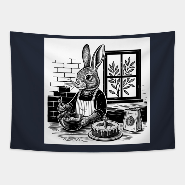 Baking Bunny Tapestry by enrynz