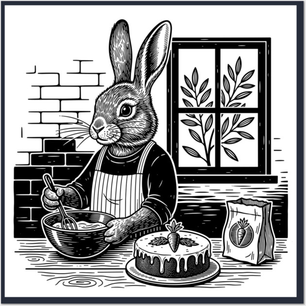 Baking Bunny Wall Art by Digironin