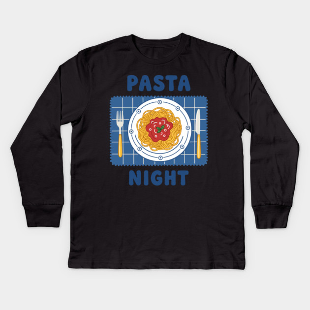 Pasta Night Kids Long Sleeve T-Shirt by enrynz
