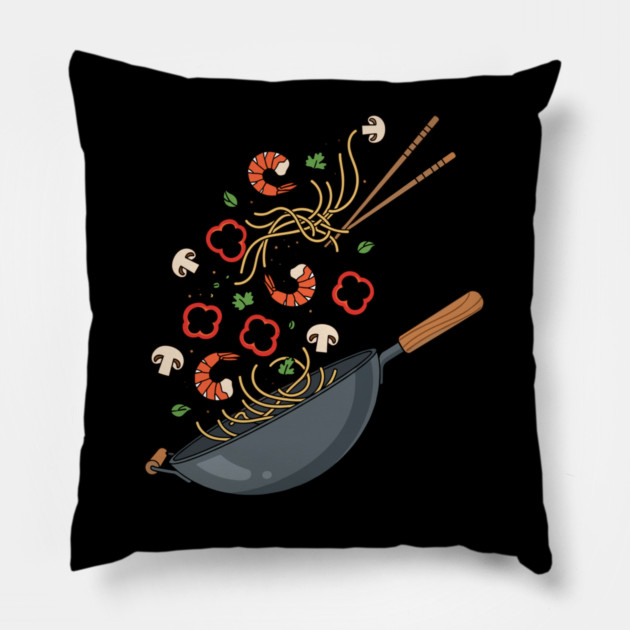 Sizzling Pan Frenzy Pillow by enrynz
