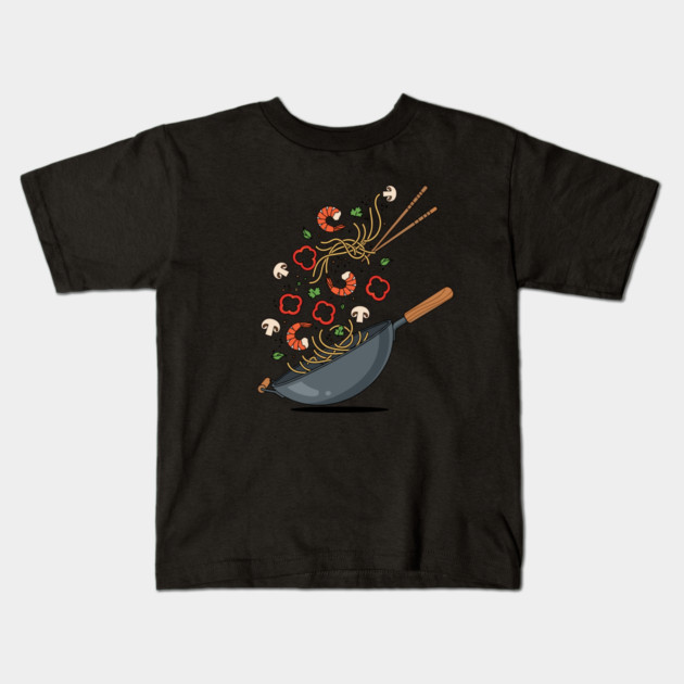 Sizzling Pan Frenzy Kids T-Shirt by enrynz