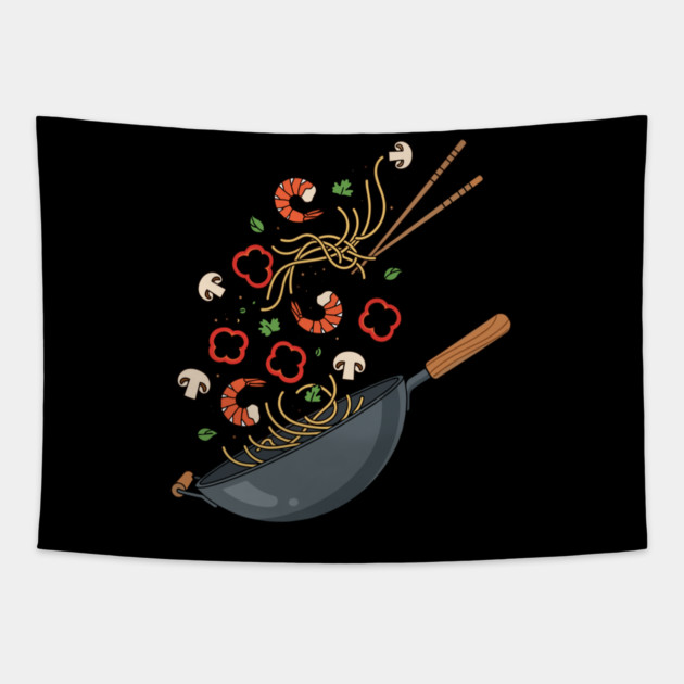 Sizzling Pan Frenzy Tapestry by enrynz