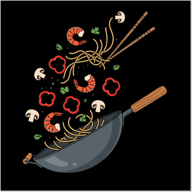 Sizzling Pan Frenzy Wall Art by Digironin