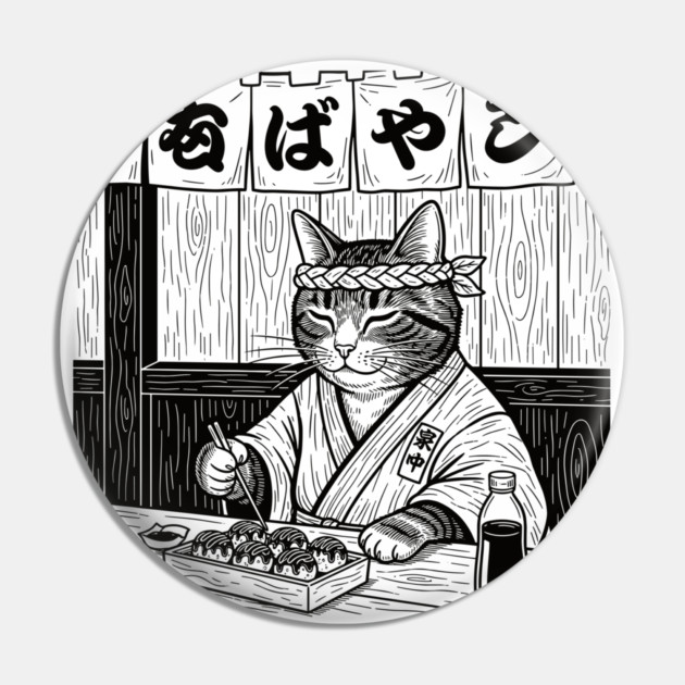 Purrfect Takoyaki Moment Pin by enrynz