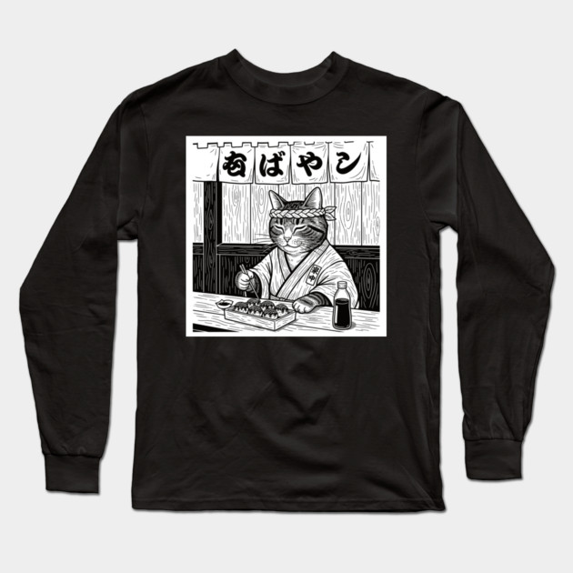 Purrfect Takoyaki Moment Long Sleeve T-Shirt by enrynz
