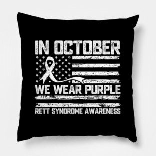 In October Purple Rett Syndrome Pillow