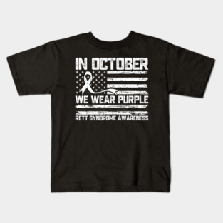 In October Purple Rett Syndrome Kids T-Shirt