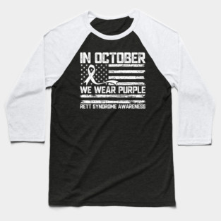 In October Purple Rett Syndrome Baseball T-Shirt
