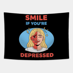 Smile if you're Depressed Tapestry