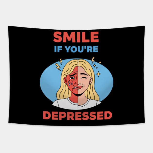 Smile if you're Depressed Tapestry by enrynz