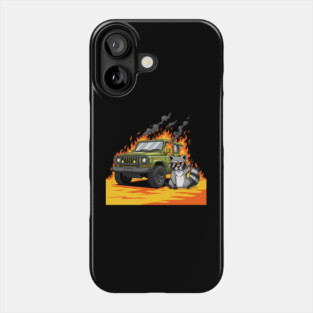 Racoon's Blazing Ride Phone Case