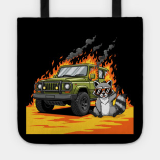 Racoon's Blazing Ride Tote