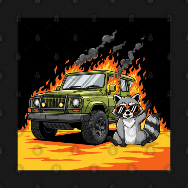Racoon's Blazing Ride by enrynz