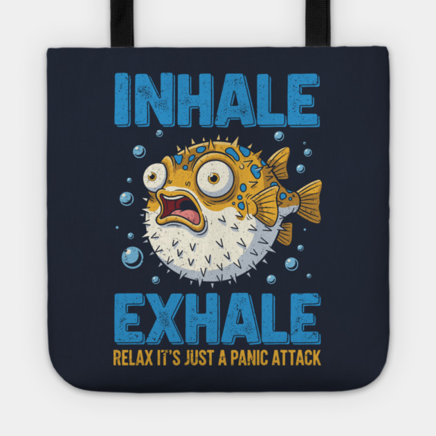 Panic Attack Pufferfish Tote by enrynz
