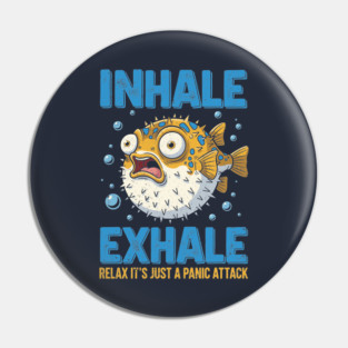 Panic Attack Pufferfish Pin