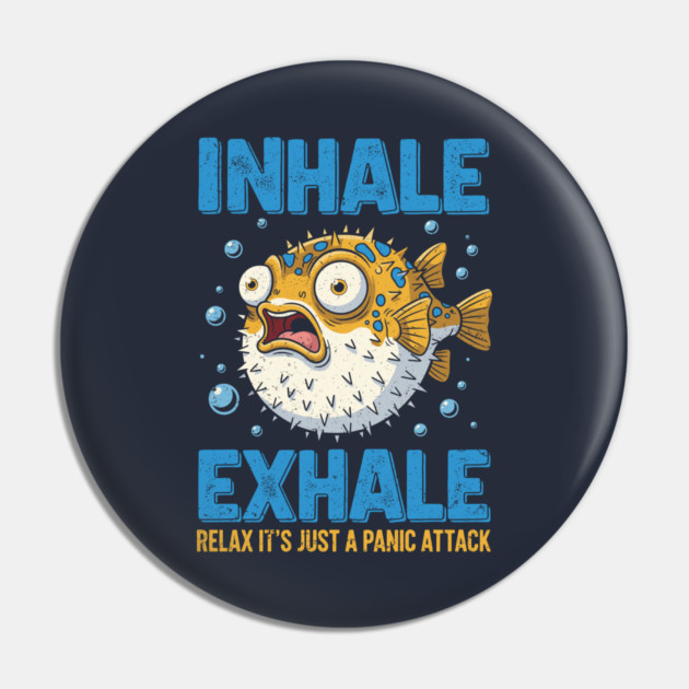 Panic Attack Pufferfish Pin by enrynz
