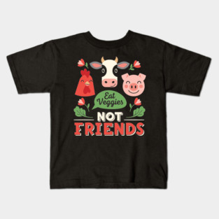 Eat Veggies, Not Friends Kids T-Shirt