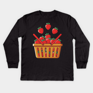 Strawberry Basket Kids Long Sleeve T-Shirt
