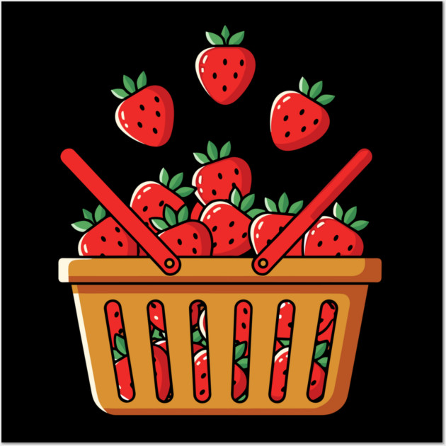 Strawberry Basket Wall Art by Digironin