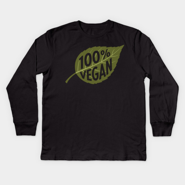 100% Vegan Kids Long Sleeve T-Shirt by enrynz