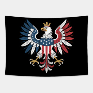 Polish Eagle American Flag Polish Roots Dyngus Day Tapestry